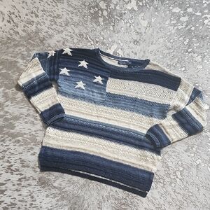 Polo Ralph Lauren Knit Open Stitch Iconic Flag Sweater SzM